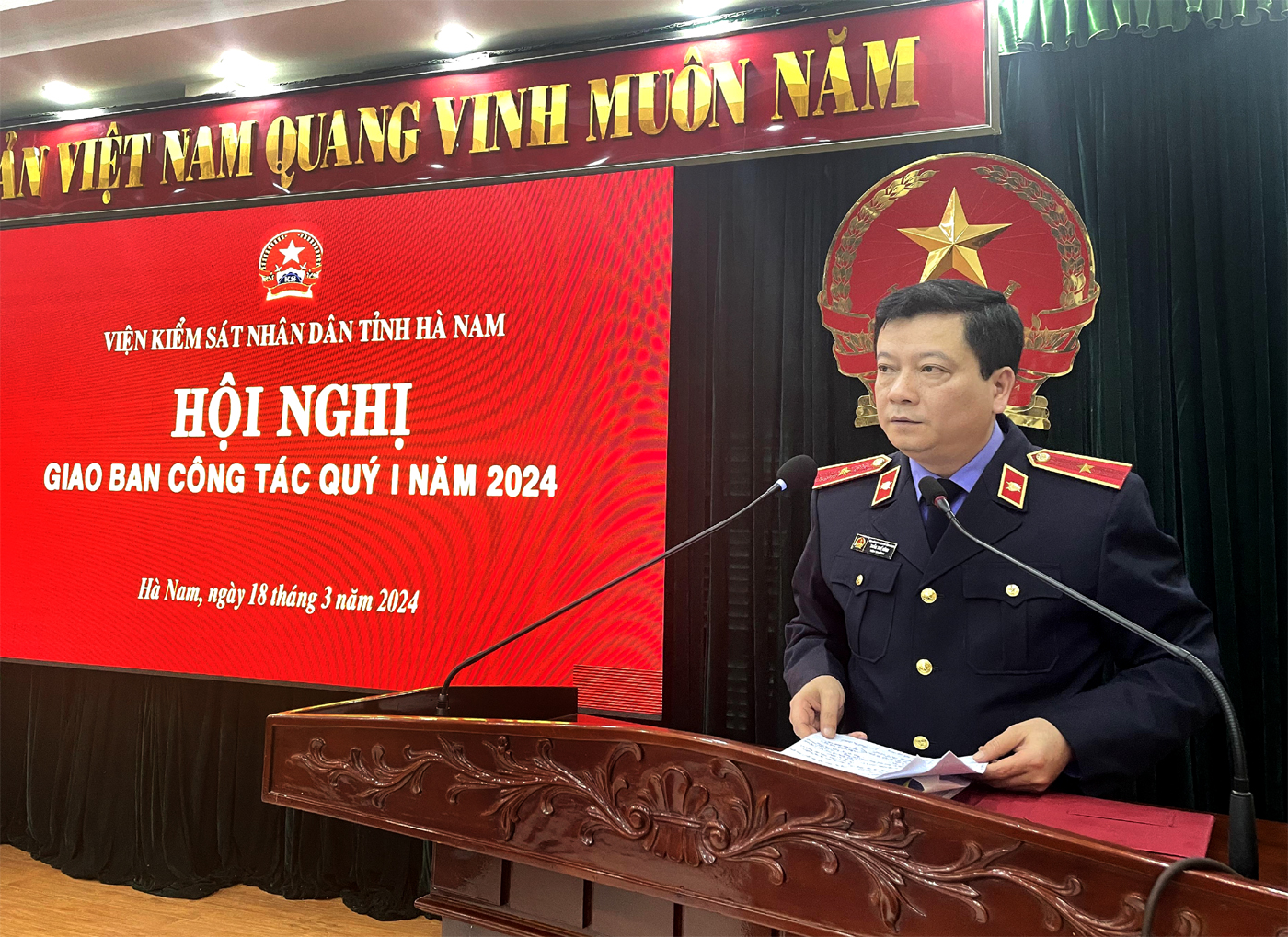 VKSND tỉnh Hà Nam tổ chức Hội nghị giao ban công tác Quý I/2024