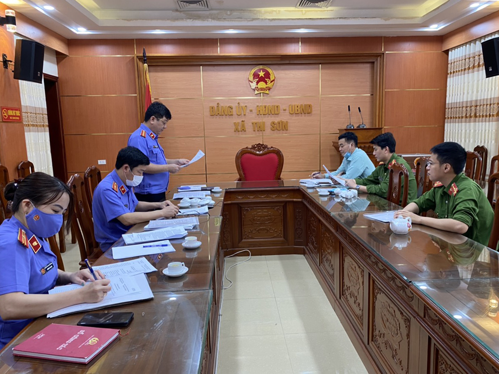 VKSND huyện Kim Bảng kiểm sát trực tiếp công tác thi hành án hình sự tại UBND cấp xã